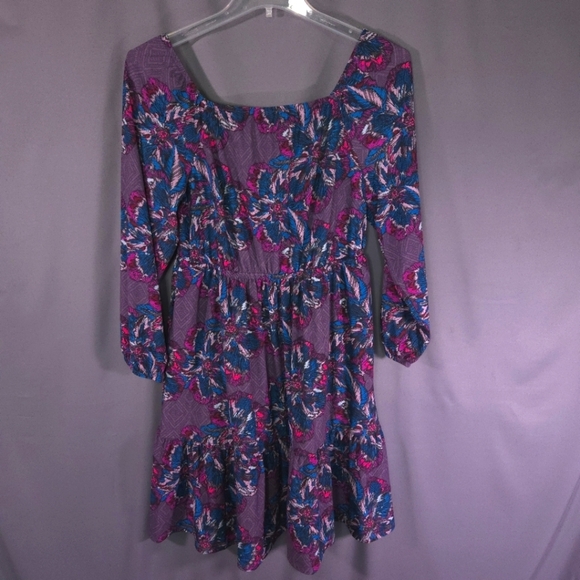 NWT Lane Bryant Fantasy Floral‎  Square-Neck Tiered Fit & Flare Dress Size 14/16 - Picture 1 of 15